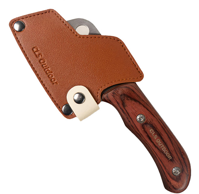 CLS 不鏽鋼迷你小菜刀 贈皮革刀套, 銀色, 1個