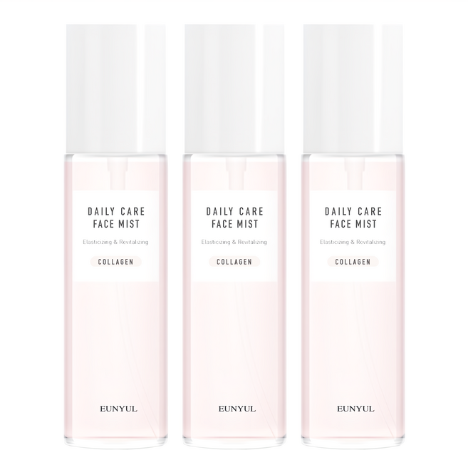 Eunyul 日常護理膠原蛋白噴霧 含1000ppm膠原蛋白 緊緻護膚 保濕水潤預防乾燥 添加普羅旺斯玫瑰水, 100ml, 3瓶