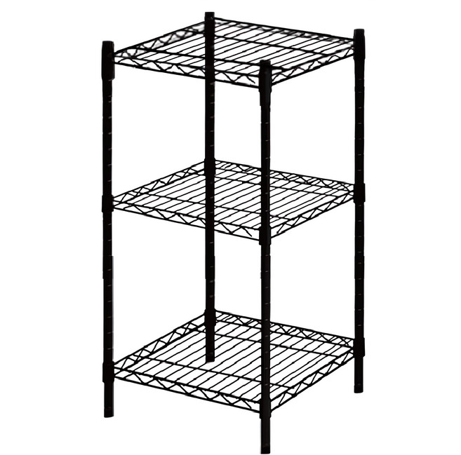 KI WISH 居家生活 輕型三層架, 黑色, 1個