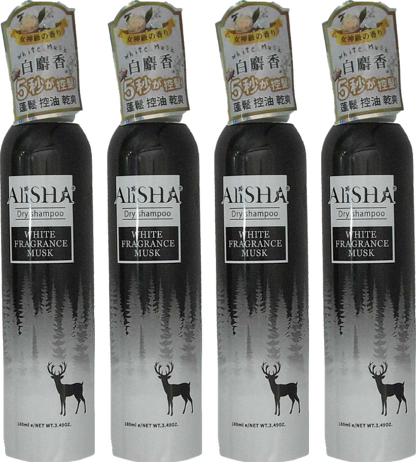 AliSHA 乾洗髮噴霧 白麝香, 180ml, 4瓶