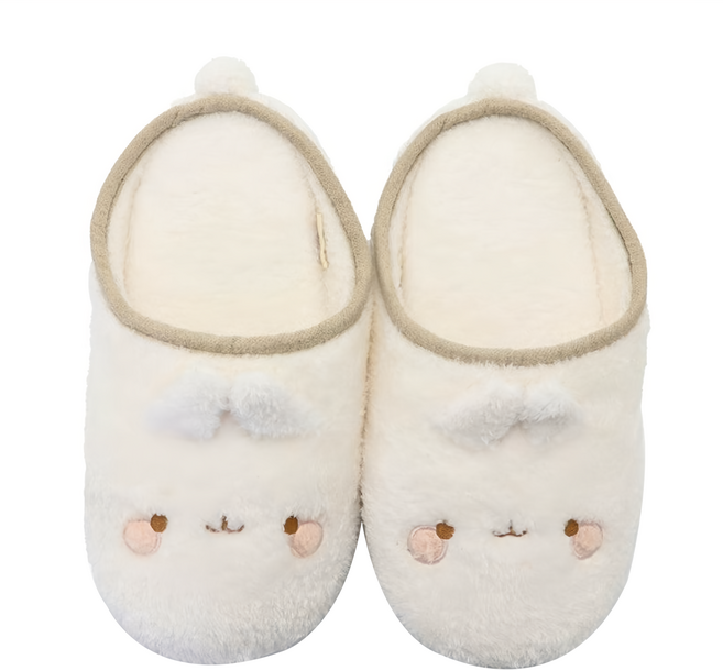 MOLANG 萌浪兔 絨毛拖鞋, 23~25, 萌浪大臉