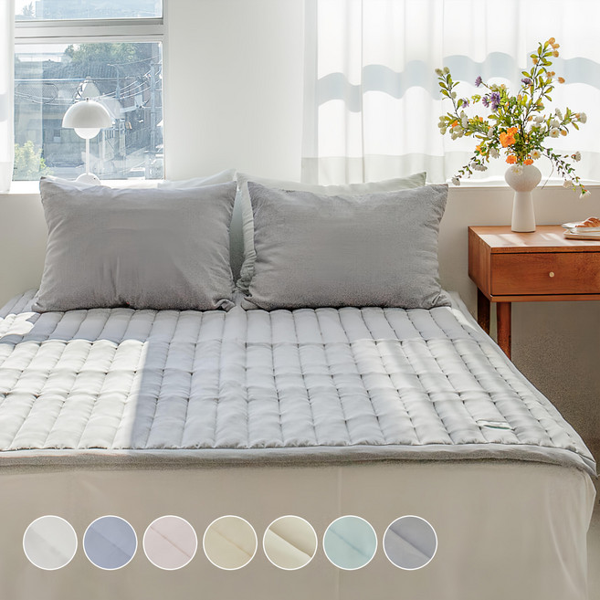 yesbedding 韓國製 蓬鬆柔軟超細莫代爾水洗床墊, 灰色