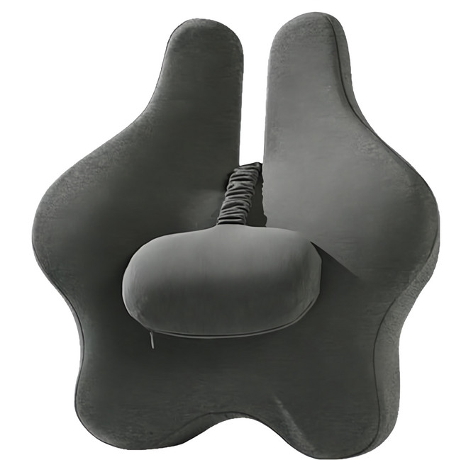 西格傢飾 人體工學可調節圓墊記憶棉靠墊, 深灰色