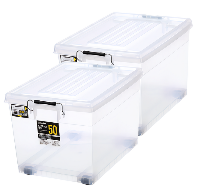 KEYWAY 聯府 工業風收納箱 TK501, 透明色, 2個
