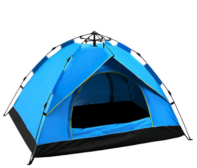 全自動速開防曬透氣露營帳篷, 天藍色, 4人