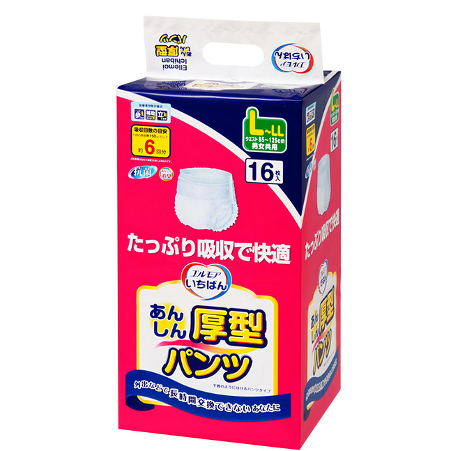 ELLEMOI ICHIBAN 成人復健褲, L~LL, 16片, 1包