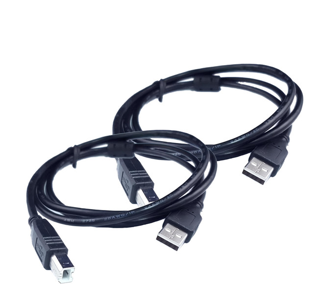 USB2.0 A公對B公印表機傳真機傳輸連接線 黑色, 2.7m, 2條