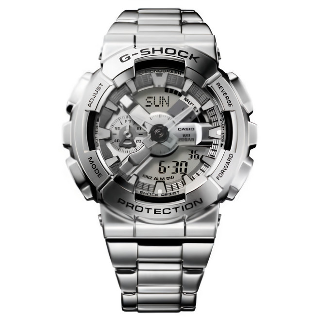 CASIO 卡西歐 G-SHOCK 王者降臨金屬雙顯腕錶 51.9mm GM-110D-8A