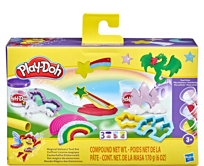 Hasbro 孩之寶 Play-Doh 培樂多 魔法獨角獸風格工具黏土套裝, 多色, 170g, 1組