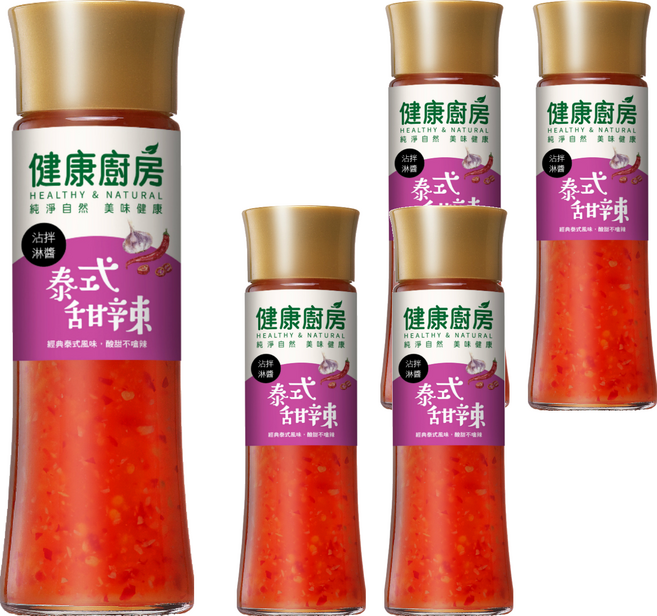 健康廚房 泰式甜辣拌醬, 200ml, 5瓶