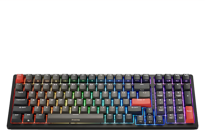 irocks 艾芮克 無線機械鍵盤 原廠保固, IRK86R, 紅軸, 黑色, 1個