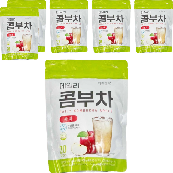 Danongwon 乳酸菌康普茶 蘋果, 5g, 20條, 6袋