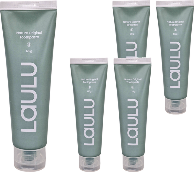 LaULU 無氟牙膏 原味, 120g, 5條