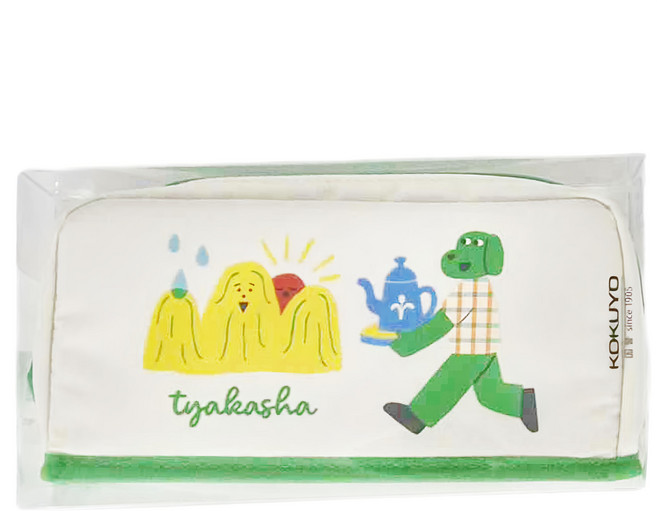 KOKUYO 國譽 TYAKASHA聯名HACOHACO筆袋 205 x 100 x 45mm, 米色, 1個