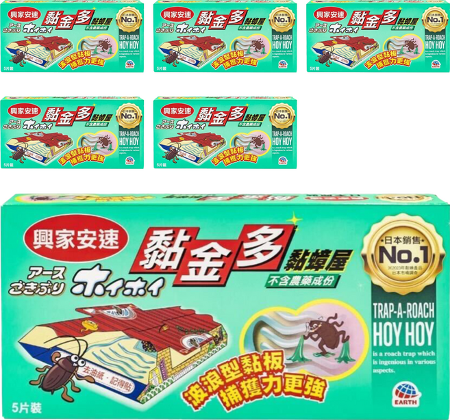興家安速 黏金多黏蟑屋 5片, 6盒