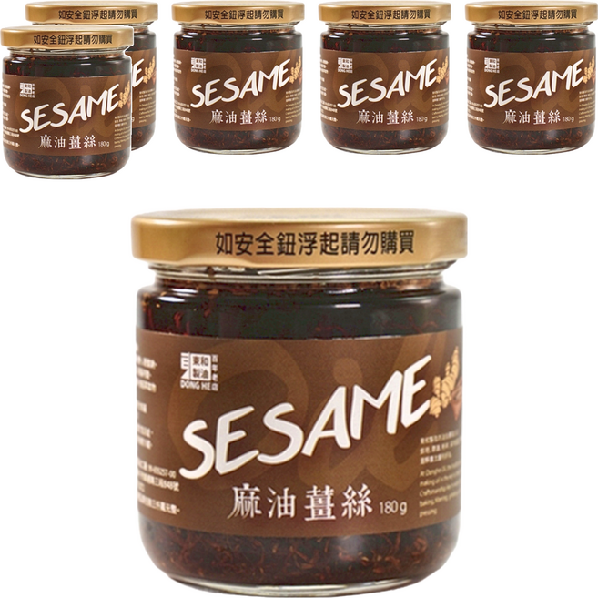 東和製油 麻油薑絲, 180g, 6罐