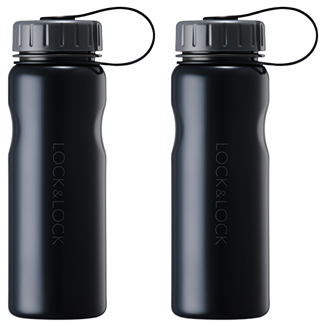 LocknLock 樂扣樂扣 Easy Grip 不鏽鋼隨行杯, 深灰色, 500ml, 2個
