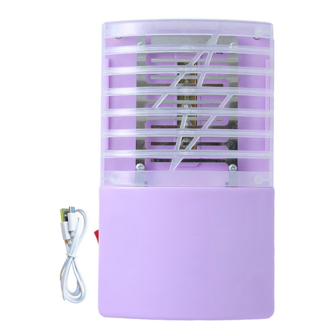 新錸家居 三用LED電擊式捕蚊燈標配組 附USB電源線 USB充電/電池 紫色, 2016-1
