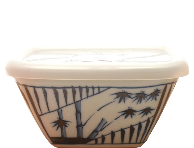 HASAMI 石丸陶芸 日本製 有田燒缽 附蓋, 四君子 白色, 1個