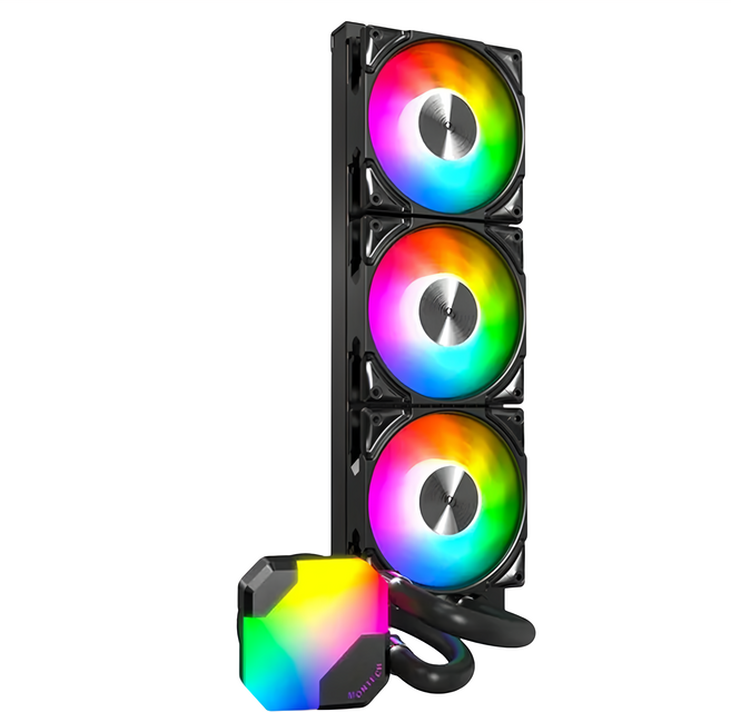 MONTECH 君主 HyperFlow ARGB 水冷散熱器 360mm, 黑色, 1個, HyperFlow ARGB 360mm