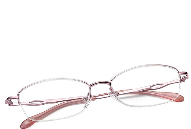 Megasol 輕巧簡約甜美粉簍空老花眼鏡(8111-150度)