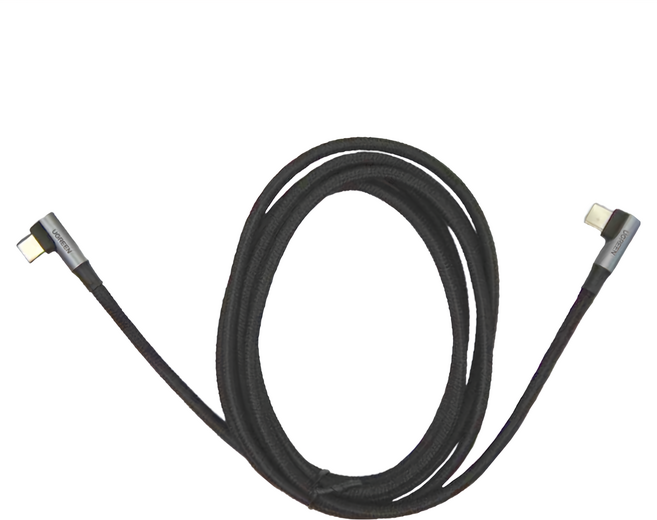 UGREEN 綠聯 100W 5A快充電線 USB-C-USB-C 金屬殼編織雙L版, 2m, 1條, 金屬殼編織雙L版 黑色