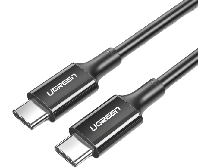 UGREEN 綠聯 PD 100W 5A快充電線/傳輸線 Type-C to Type-C, 1.5m, 黑色, 1條