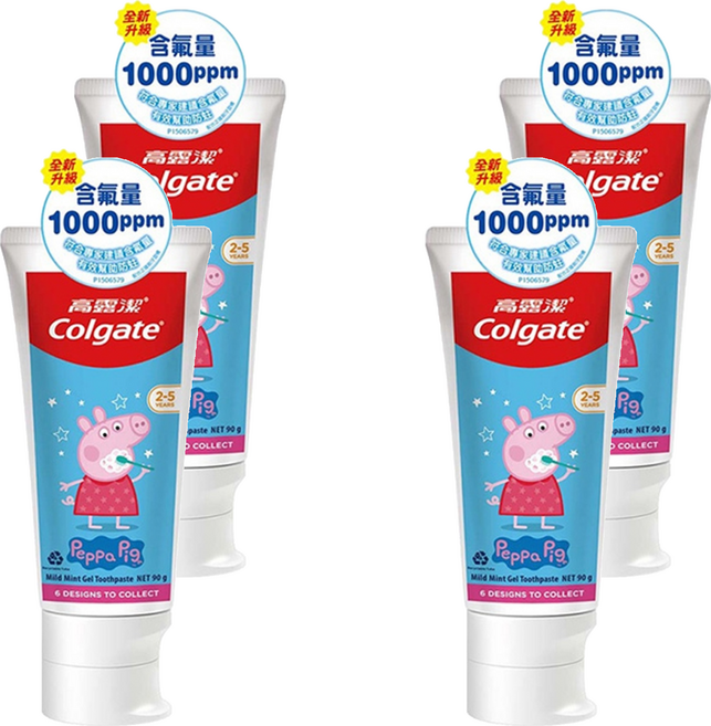 Colgate 高露潔 兒童牙膏 含氟健齒凝露 款式隨機, 90g, 4條