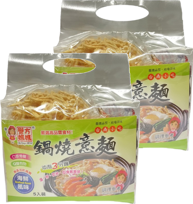 譽方媽媽 海鮮鍋燒意麵 5入, 300g, 2袋