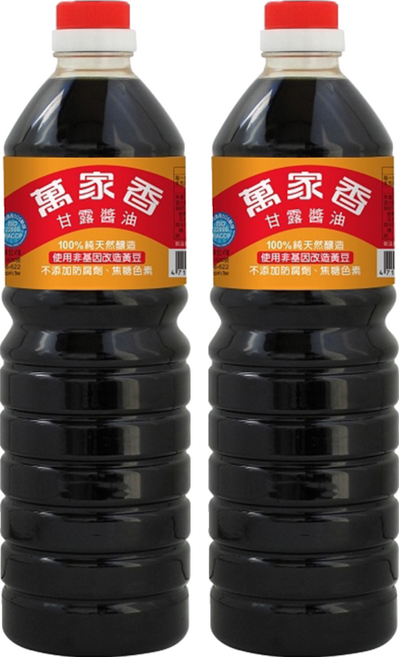 萬家香 甘露醬油, 1L, 2瓶
