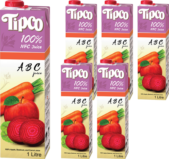 Tipco 100%ABC綜合果蔬汁, 1L, 6瓶