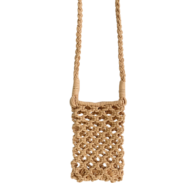 DAYA 輕夏日度假風手工編織手機包/鏤空包 編織棉繩 堅固耐拉扯 多用途, 1個