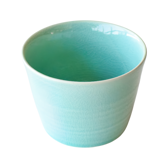 SAWATOUKI 佐和陶瓷 綠釉貫入豬口杯 日本製 8.5 x 6.4cm 170ml, 綠色, 1個