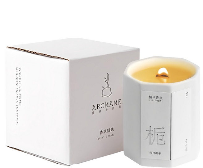 澳洲天然紅木芯八角瓶香氛蠟燭, 曲徑碧桃, 130g, 1個