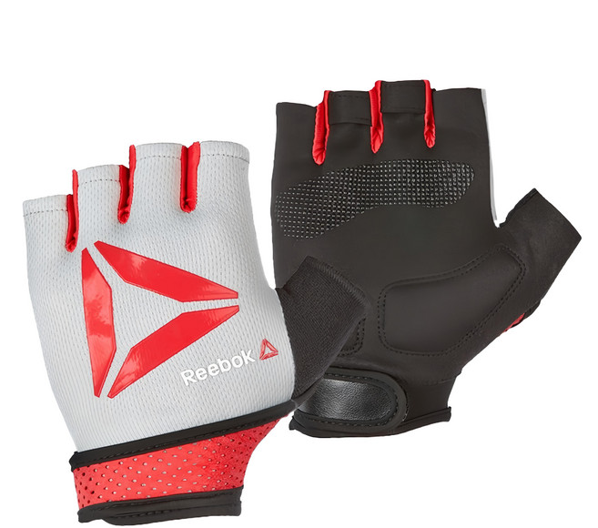 Reebok 銳步 防滑短指訓練手套 RAGB-15533, 紅色, 1雙
