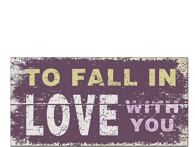 OPUS LOFT 純真年代 橫式仿舊文字木板畫, LOVE WITH U