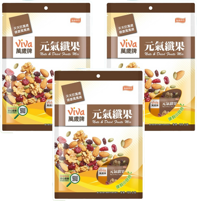 ViVa 萬歲牌 元氣纖果, 120g, 3袋
