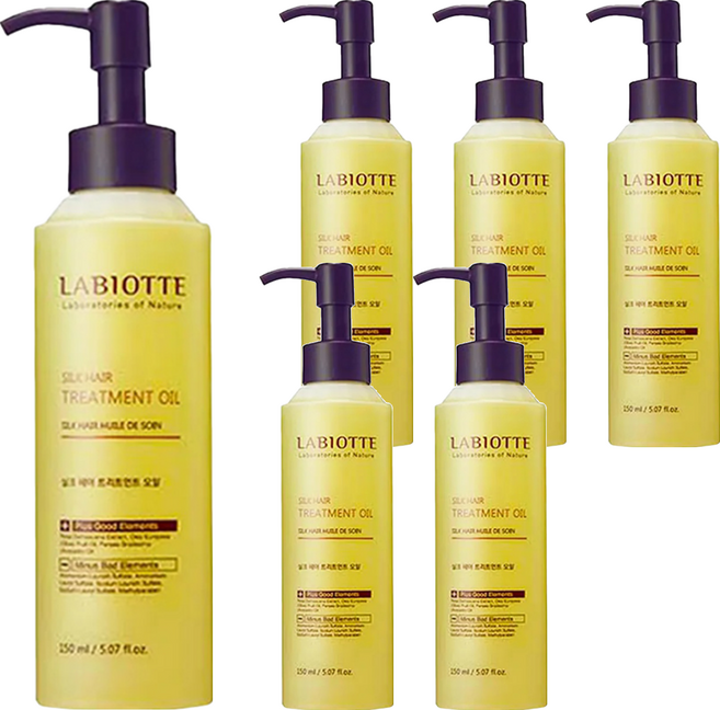 LABIOTTE 絲滑護髮油 深層滋潤修護 改善分岔毛躁, 150ml, 6件