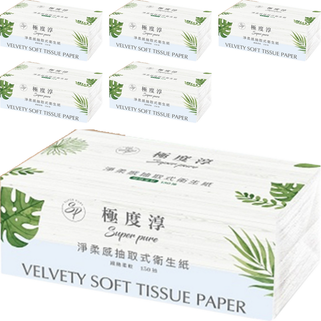 Super pure 極度淳 淨柔感抽取式衛生紙, 14包, 6袋