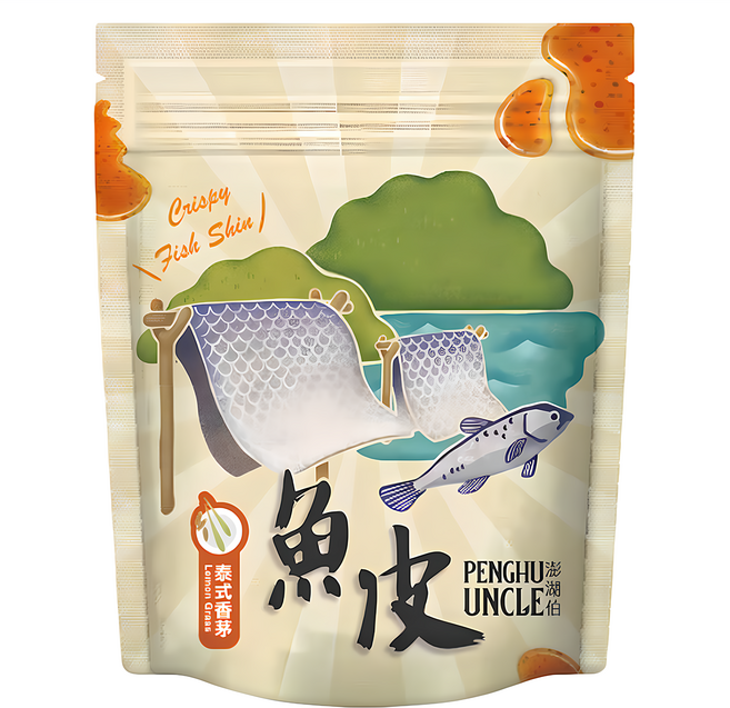 澎湖伯 泰式香茅風味魚皮 70g 酥脆涮嘴, 1包