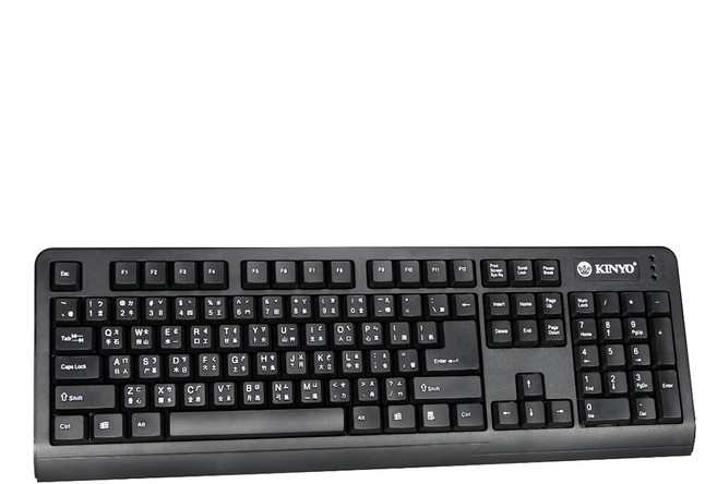 Kinyo PS/2 標準鍵盤 450 x 21 x 152mm 480g, KB-18B, 黑色