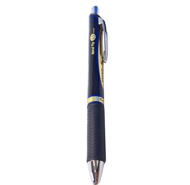 Pentel 飛龍文具 ENERGEL 耐水極速鋼珠筆 BLP75-CX 0.5mm 金屬筆尖 藍色, 12支