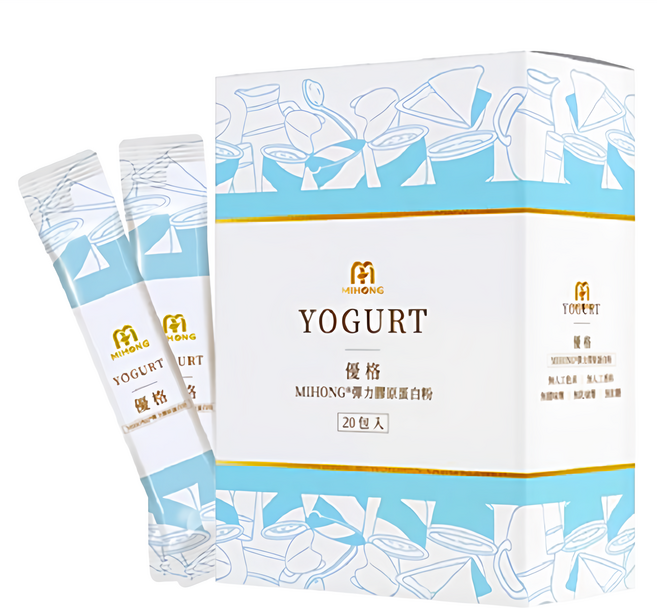 MIHONG 米鴻生醫 彈力膠原蛋白粉 滋養優格 4g, 1盒, 20條