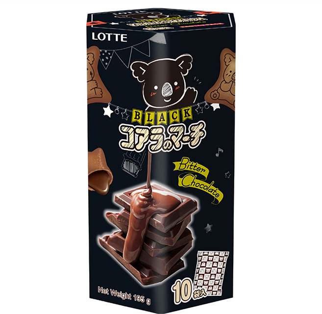 LOTTE 樂天 小熊餅 濃黑巧克力風味, 195g, 1盒