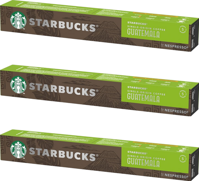 STARBUCKS 星巴克 單一產區瓜地馬拉咖啡膠囊 Nespresso咖啡機專用, 5.2g, 10顆, 3盒