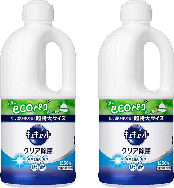 Kao 花王 Cucute 珂珂透 超大容量除菌洗碗精, 1.25L, 2瓶