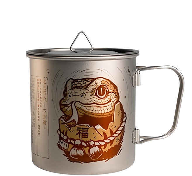 keith Titanium 鎧斯 2025年 鈦杯 Ti3205 500ml, 1個, 福神不倒翁 銀色