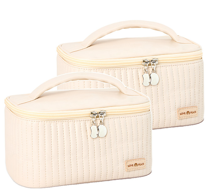 小麥購物 雲朵收納手提包 G108 21 x 14 x 12cm 201g, 米白色, 2個