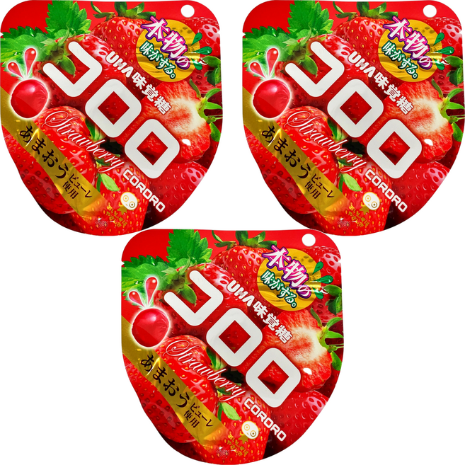 UHA 味覺糖 Cororo 酷露露 Q糖 草莓口味, 40g, 3包