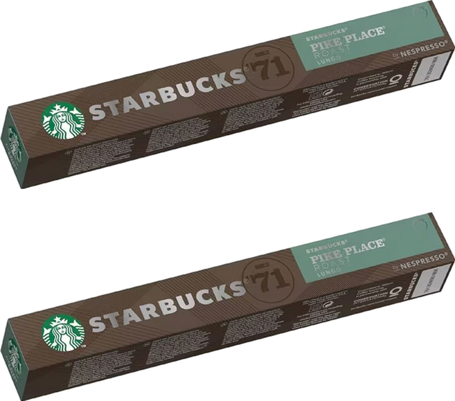 STARBUCKS 星巴克 Pike Place 膠囊咖啡 Nespresso咖啡機適用, 5.3g, 10顆, 2盒